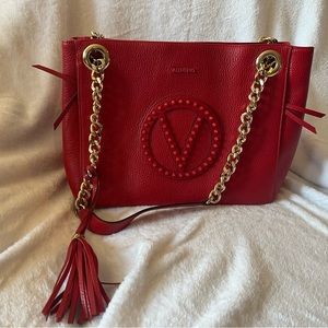 Valentino by Mario Valentino Ted and gold large shoulder bag